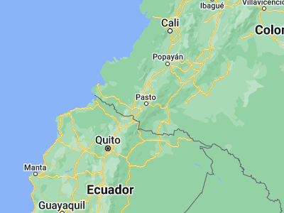 Map showing location of Yacuanquer (1.11577, -77.40169)