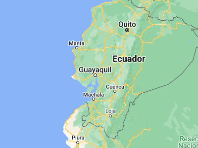 Map showing location of Yaguachi (-2.11667, -79.68333)