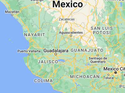 Map showing location of Yahualica de González Gallo (21.17978, -102.88611)