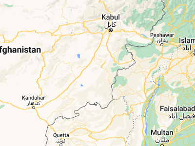 Map showing location of Yaḩyá Khēl (32.93742, 68.64622)
