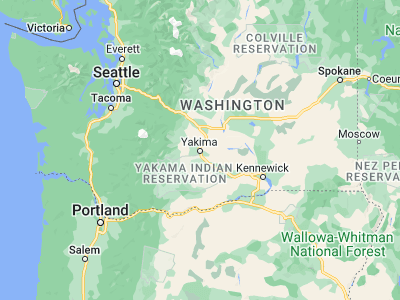 Map showing location of Yakima (46.60207, -120.5059)