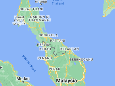 Map showing location of Yala (6.53995, 101.28128)