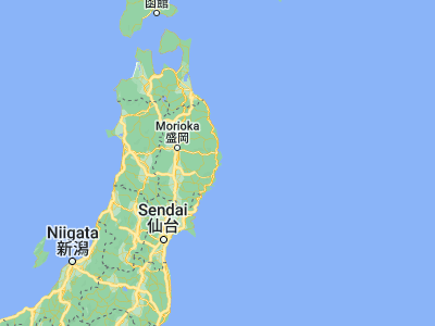 Map showing location of Yamada (39.46667, 141.95)