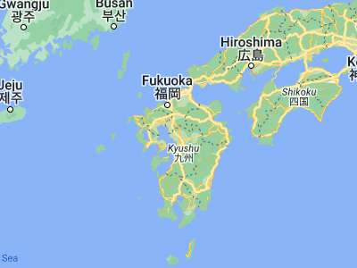 Map showing location of Yamaga (33.01667, 130.68333)