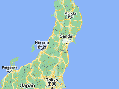 Map showing location of Yamagata (38.24056, 140.36333)