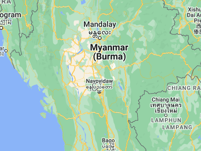 Map showing location of Yamethin (20.43333, 96.15)