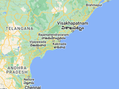 Map showing location of Yanam (16.73333, 82.21667)
