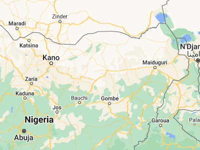 Map showing location of Yanda Bayo (11.5071, 10.7459)