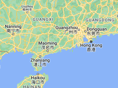 Map showing location of Yangchun (22.16667, 111.78333)