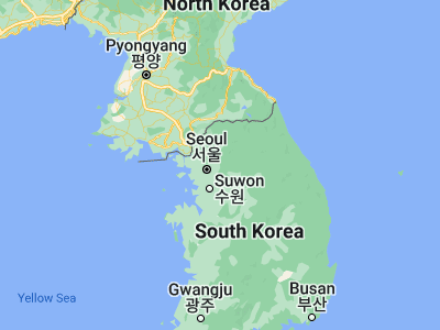Map showing location of Yanggok (37.63667, 127.21417)