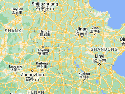 Map showing location of Yanggu (36.11056, 115.77528)