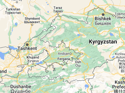 Map showing location of Yangiqo‘rg‘on (41.18722, 71.73333)