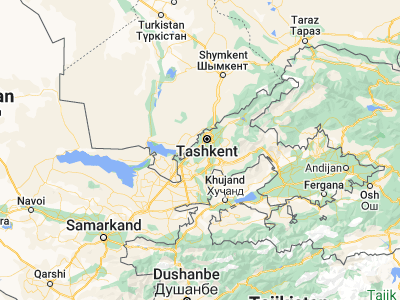 Map showing location of Yangiyŭl (41.11202, 69.0471)