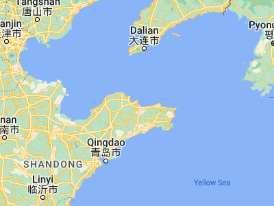 Map showing location of Yantai (37.53333, 121.4)