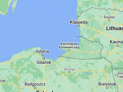 Map showing location of Yantarnyy (54.87102, 19.94016)