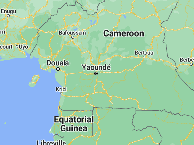 Map showing location of Yaoundé (3.86667, 11.51667)
