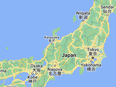 Map showing location of Yatsuo (36.56667, 137.13333)