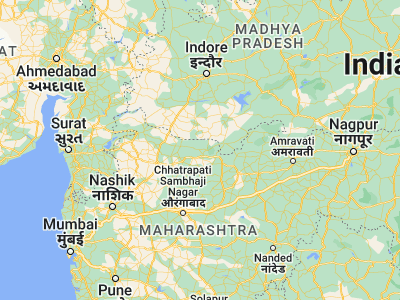 Map showing location of Yāval (21.16667, 75.7)
