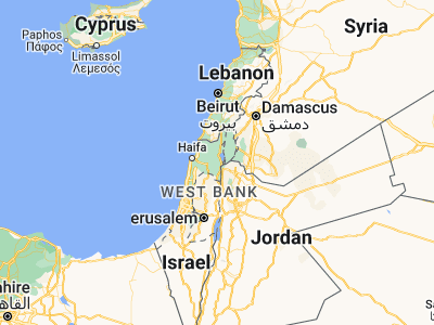 Map showing location of Yavne’el (32.70356, 35.50662)