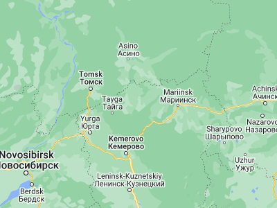 Map showing location of Yaya (56.206, 86.44)