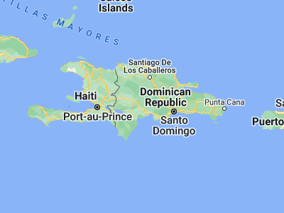 Map showing location of Yayas de Viajama (18.6071, -70.92753)
