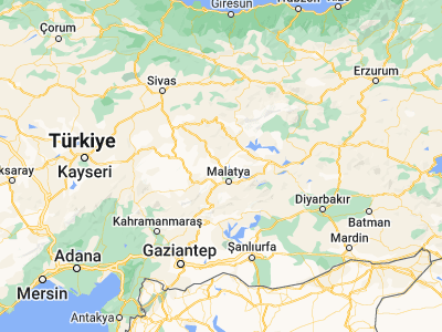 Map showing location of Yazıhan (38.59472, 38.18)