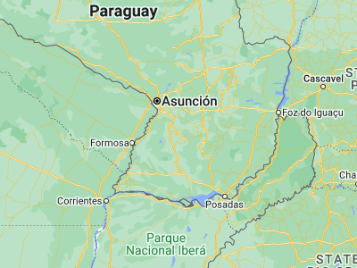 Map showing location of Ybycuí (-26.01667, -57.05)