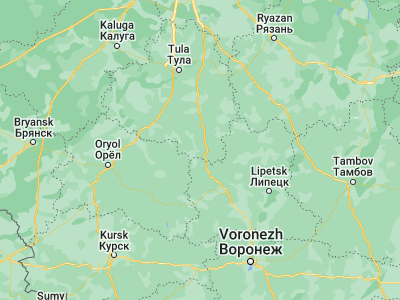Map showing location of Yefremov (53.14806, 38.09924)