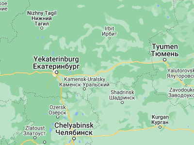 Map showing location of Yelanskiy (56.8419, 62.5014)