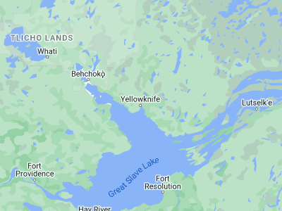Map showing location of Yellowknife (62.456, -114.35255)