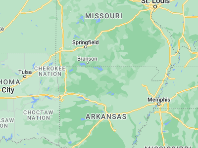 Map showing location of Yellville (36.22618, -92.68489)