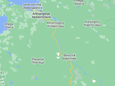 Map showing location of Yemetsk (63.4721, 41.7941)