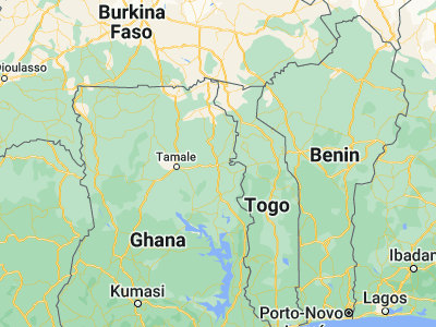 Map showing location of Yendi (9.44272, -0.00991)