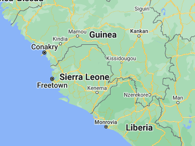 Map showing location of Yengema (8.71667, -11.16667)