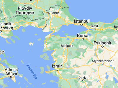 Map showing location of Yenice (39.93083, 27.25806)