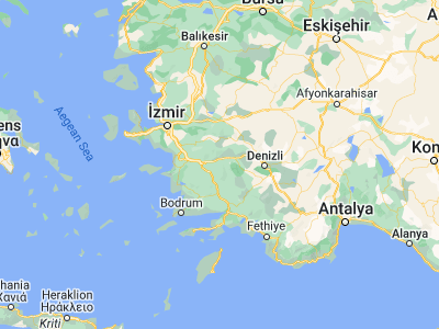 Map showing location of Yenipazar (37.82419, 28.19717)