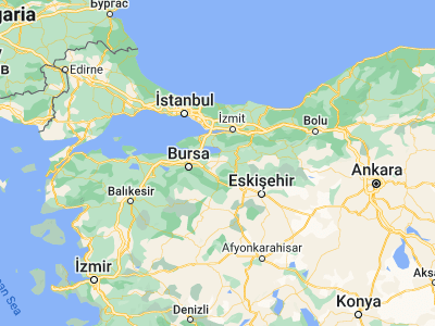Map showing location of Yenişehir (40.26444, 29.65306)