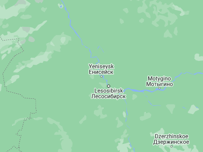 Map showing location of Yeniseysk (58.44937, 92.17968)
