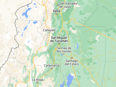 Map showing location of Yerba Buena (-26.81667, -65.31667)