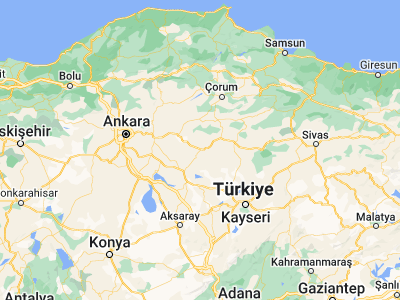 Map showing location of Yerköy (39.63806, 34.46722)