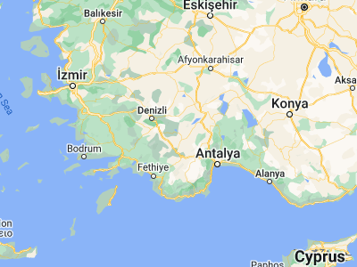 Map showing location of Yeşilova (37.50806, 29.75472)