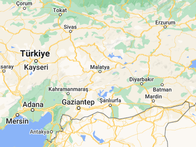 Map showing location of Yeşilyurt (38.29722, 38.24972)