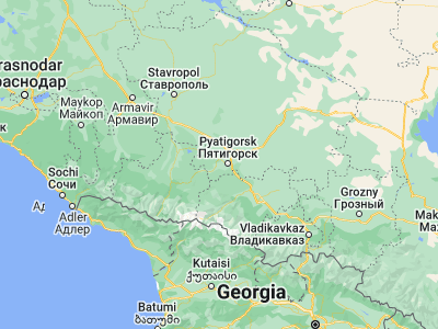 Map showing location of Yessentuki (44.04444, 42.86056)
