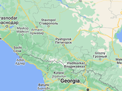 Map showing location of Yessentukskaya (44.0328, 42.8813)