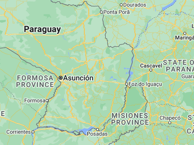 Map showing location of Yhú (-25.05, -55.91667)
