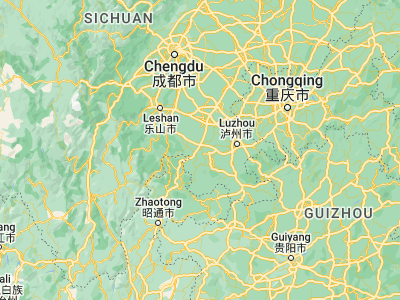 Map showing location of Yibin (28.76667, 104.62383)