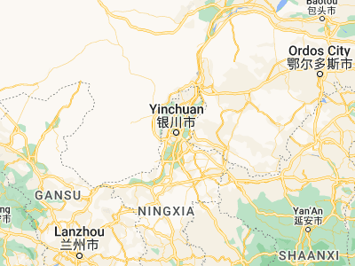 Map showing location of Yinchuan (38.46806, 106.27306)