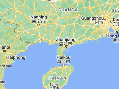 Map showing location of Yingzai (21.49052, 109.9252)