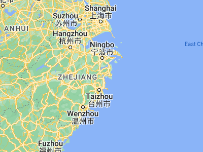 Map showing location of Yishi (29.19944, 121.47472)