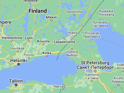 Map showing location of Ylämaa (60.8, 28)